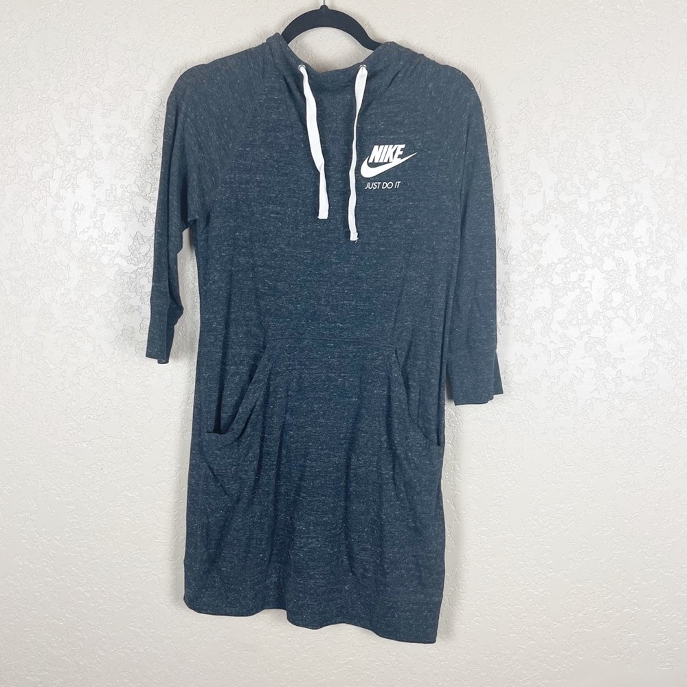 Nike hooded sweater heathered grey mini dress